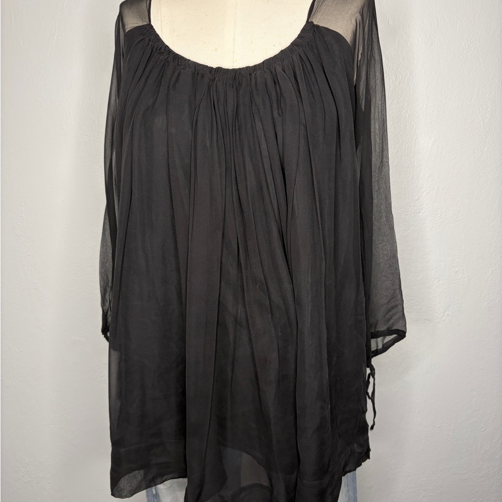 Hazel brown Sheer Women's Blouse